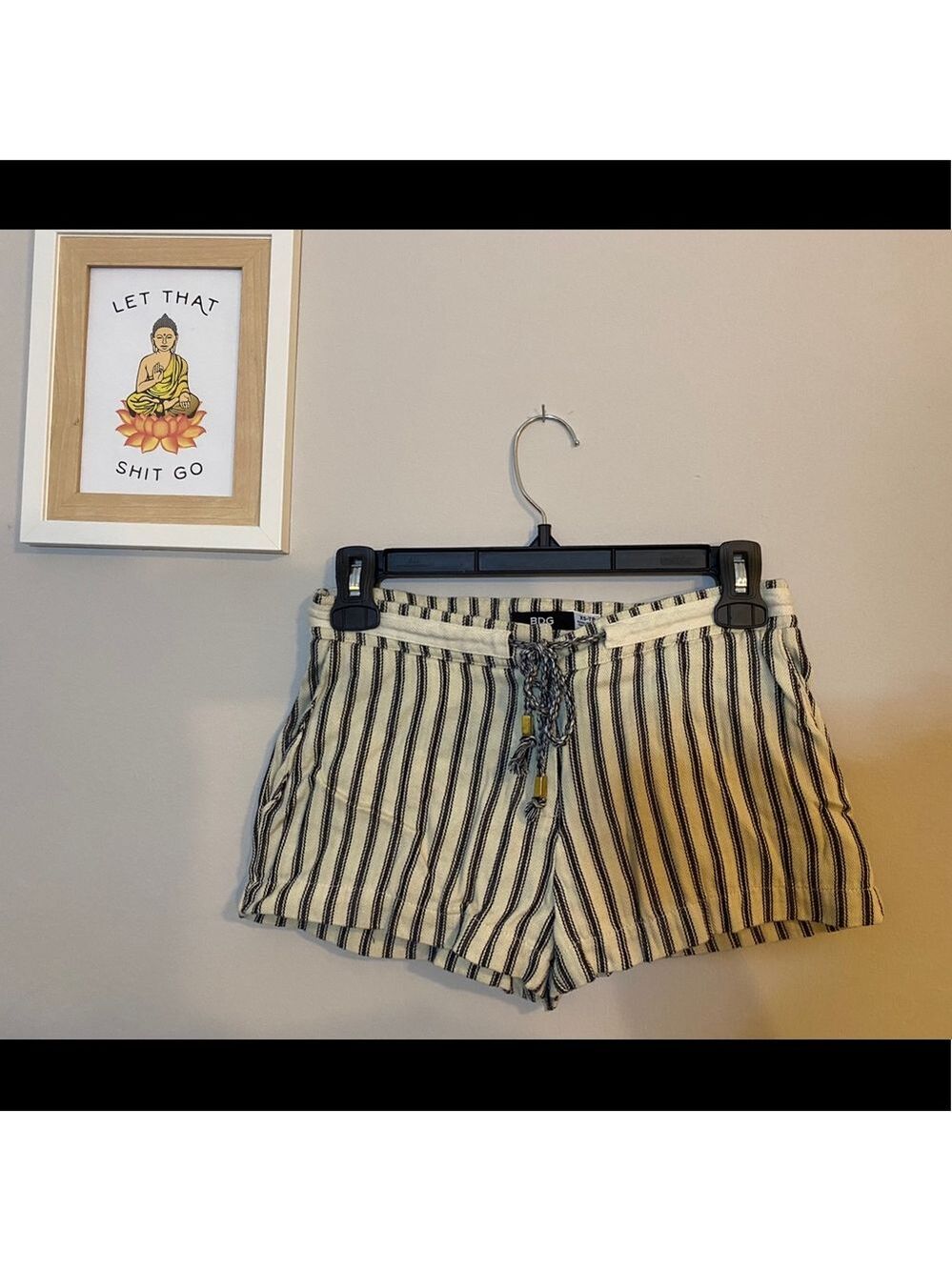 BDG Black and cream cotton shorts!